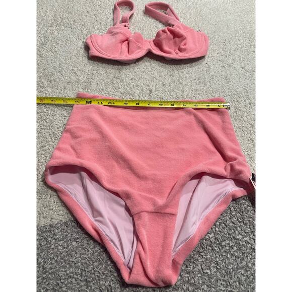 NWT Victorias Secret 2 Pc Bikini 34D/M Essential Triangle Boyshort Bottom Pink - Picture 8 of 16